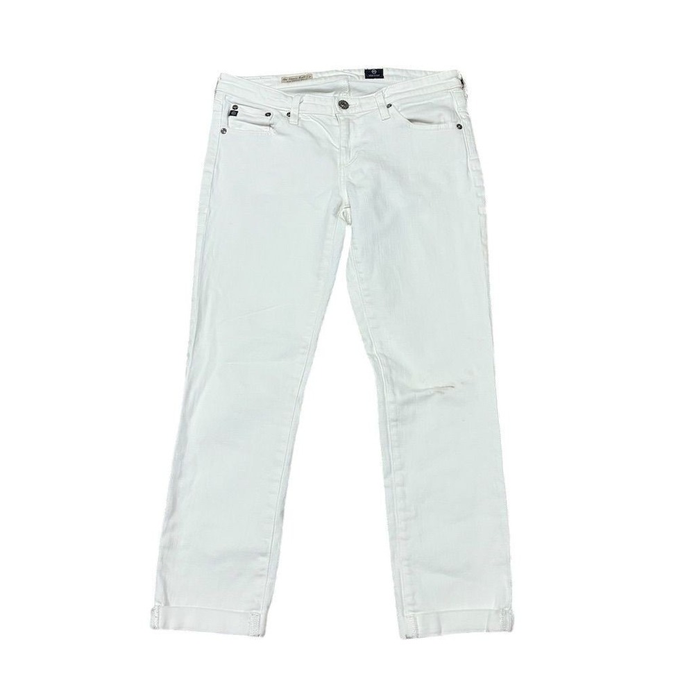 AG Adriano Goldschmied Women's White Cropped Jeans Size 28 Regular Fit